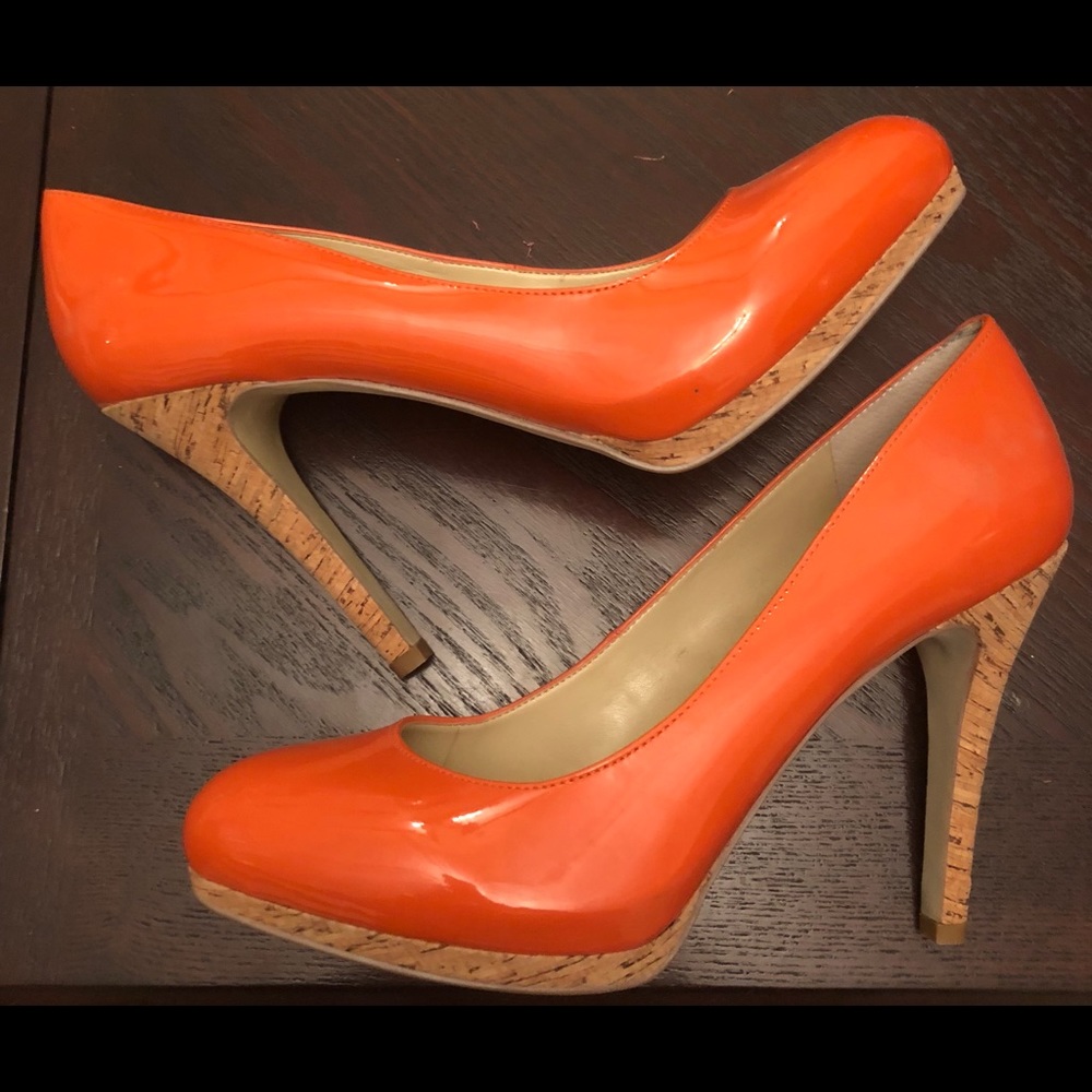 Nine West Patent Leather Cork Heel Round toe